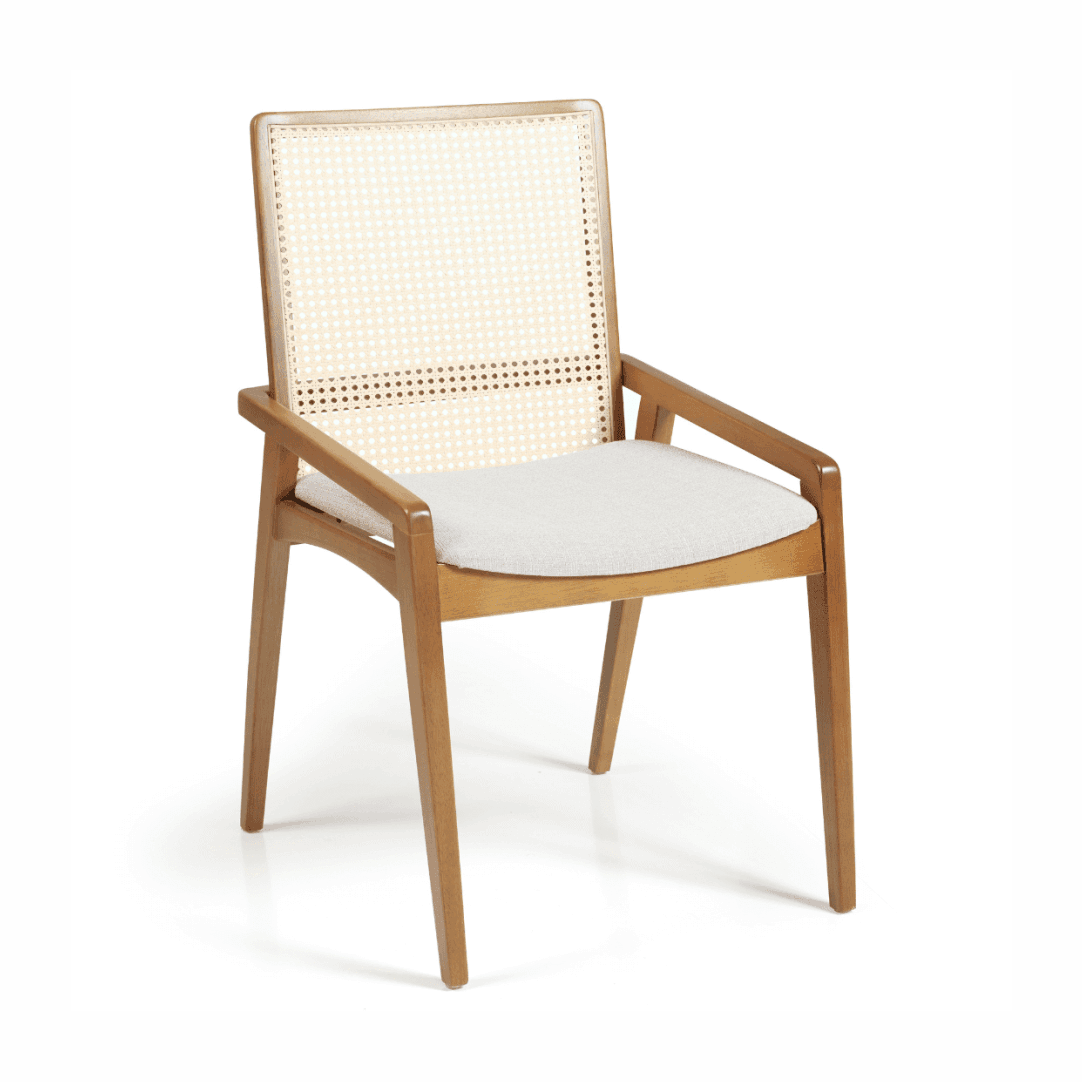 Cadeira Austria madeira e tela portuguesa natural