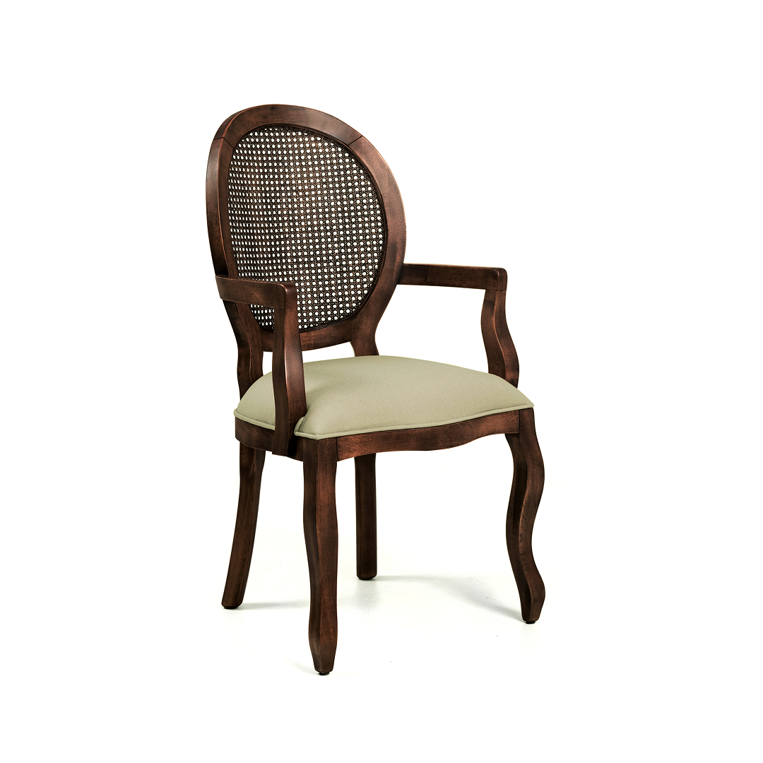 Cadeira Medalhão com Braços Estilo Luiz XV