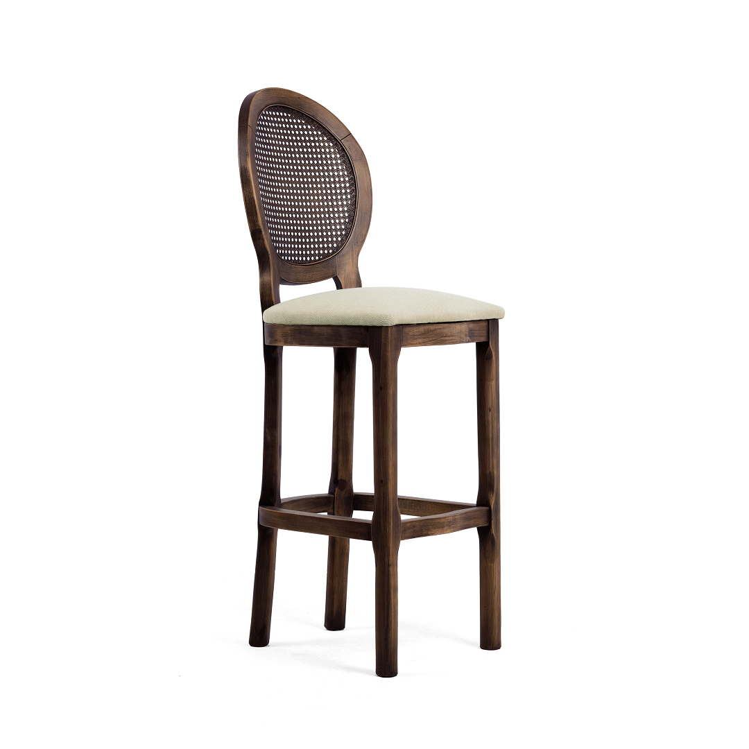 Banqueta Medalhão Estilo Luiz XV Estofada Personalizável