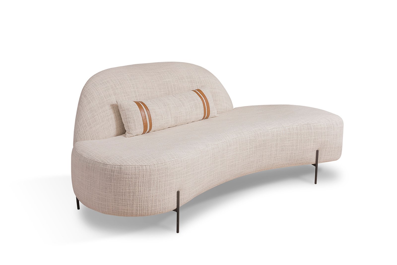 Sofá Sier personalizável design curvado contemporâneo