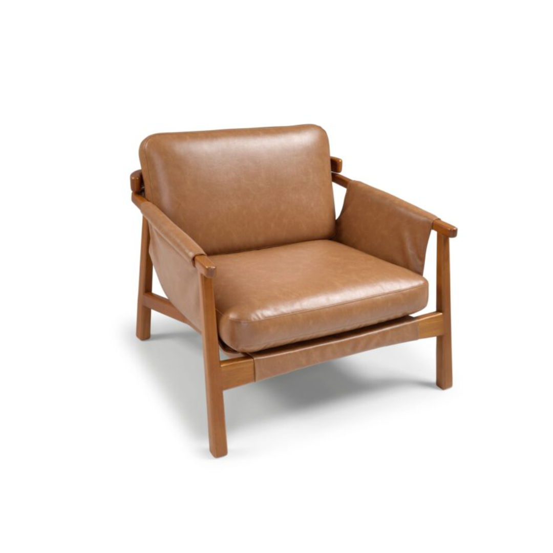 Poltrona Ervin Couro Ecológico - Design Contemporâneo Asa Design