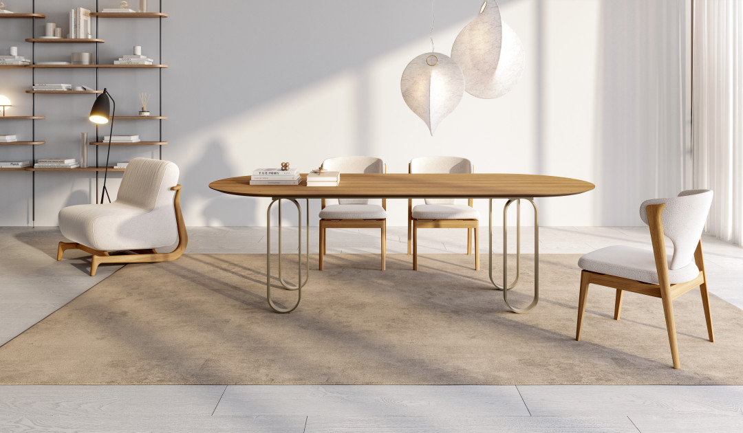 Mesa de Jantar Orgânica com Tampo Chanfrado