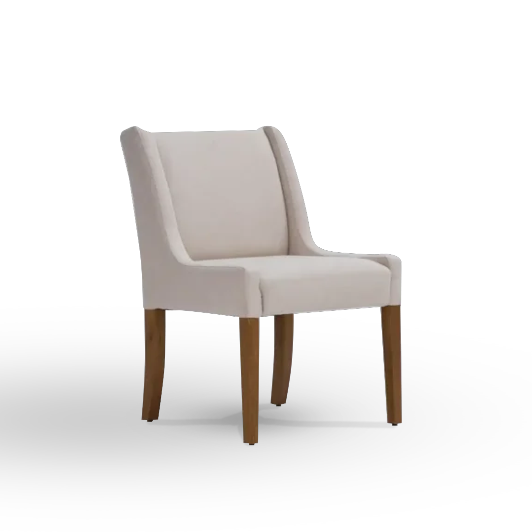 Poltrona Aida Estofada com Base em Madeira Maciça