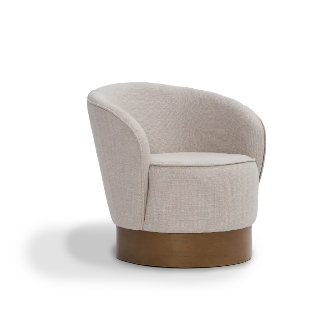 Poltrona Estofada Aura Base Fixa ou Giratória - Design Contemporâneo