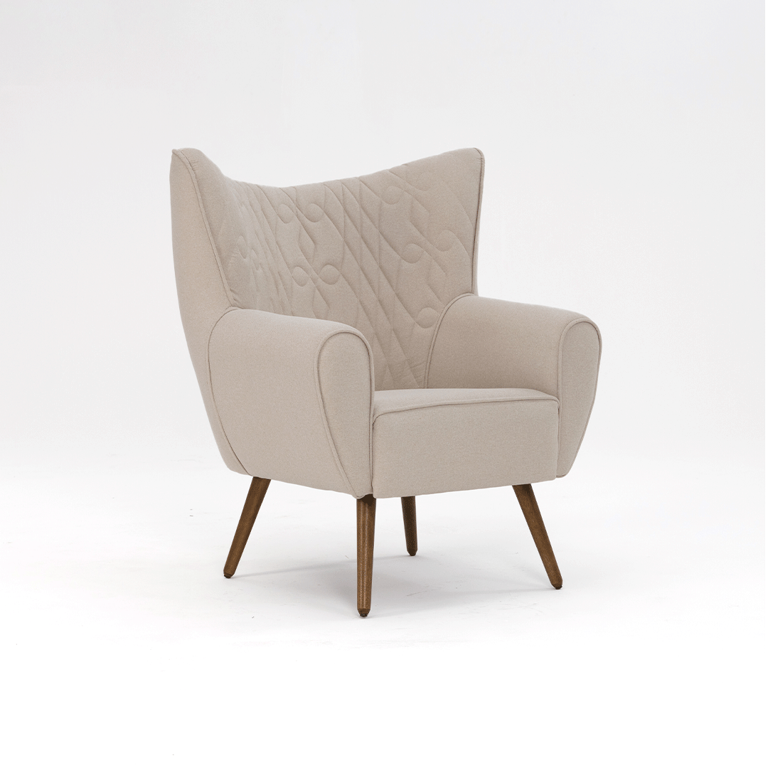 Poltrona Aurora Art Deco Estofamento e Pés Personalizáveis